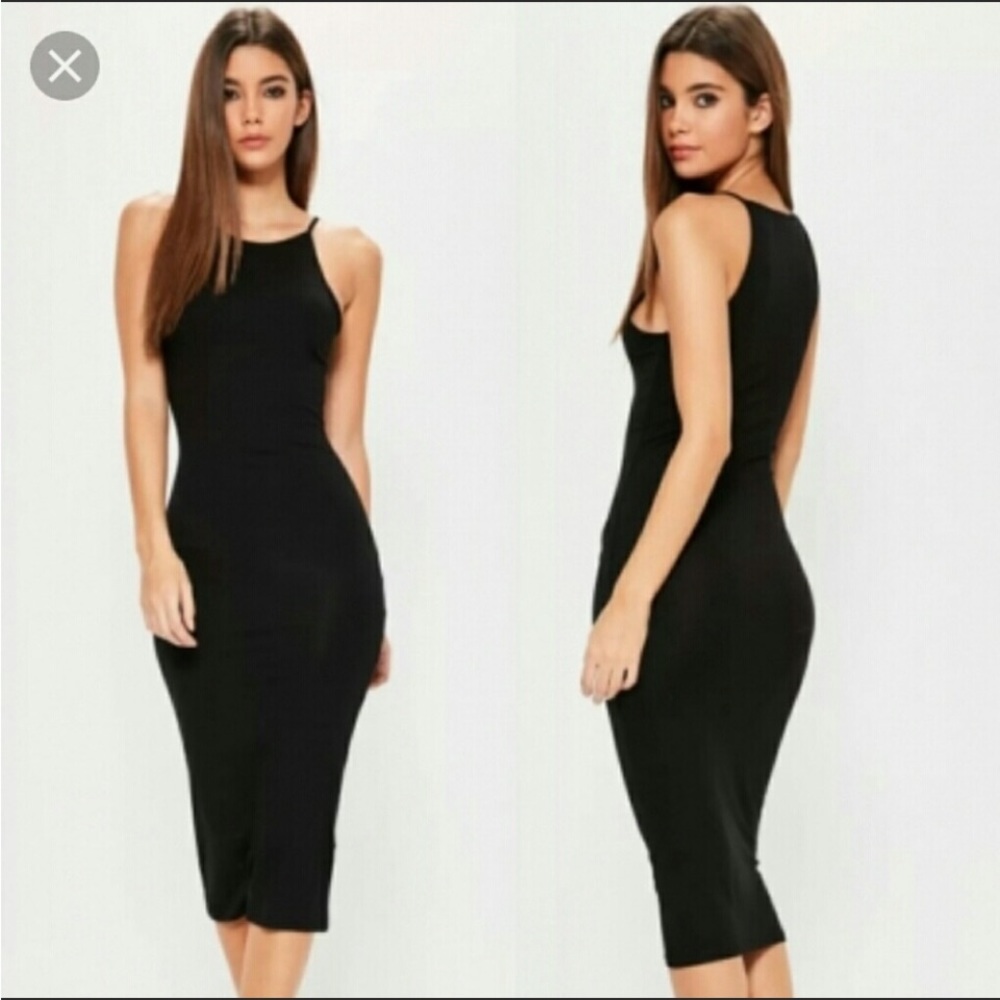 Say What ? Black midi ribbed knit dress old money Sophia Richie business basic
